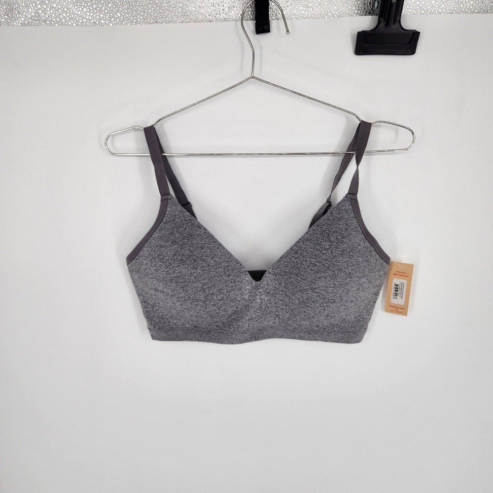 ThirdLove Heather Grey Wireless Bra Adjustable Straps Size Large Plus LG+ NEW